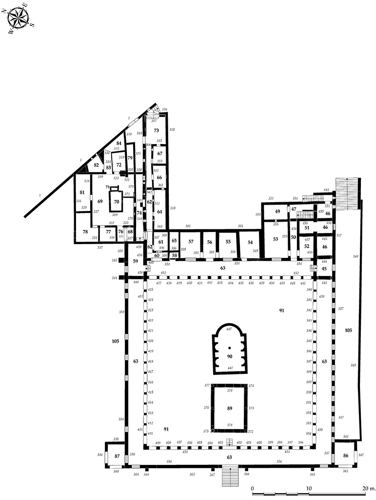 Villa of Diomedes plan. Villa Diomedes Project, 2015 : Rez-de-jardin. Auteurs : G. Chapelin et J. Cavero.